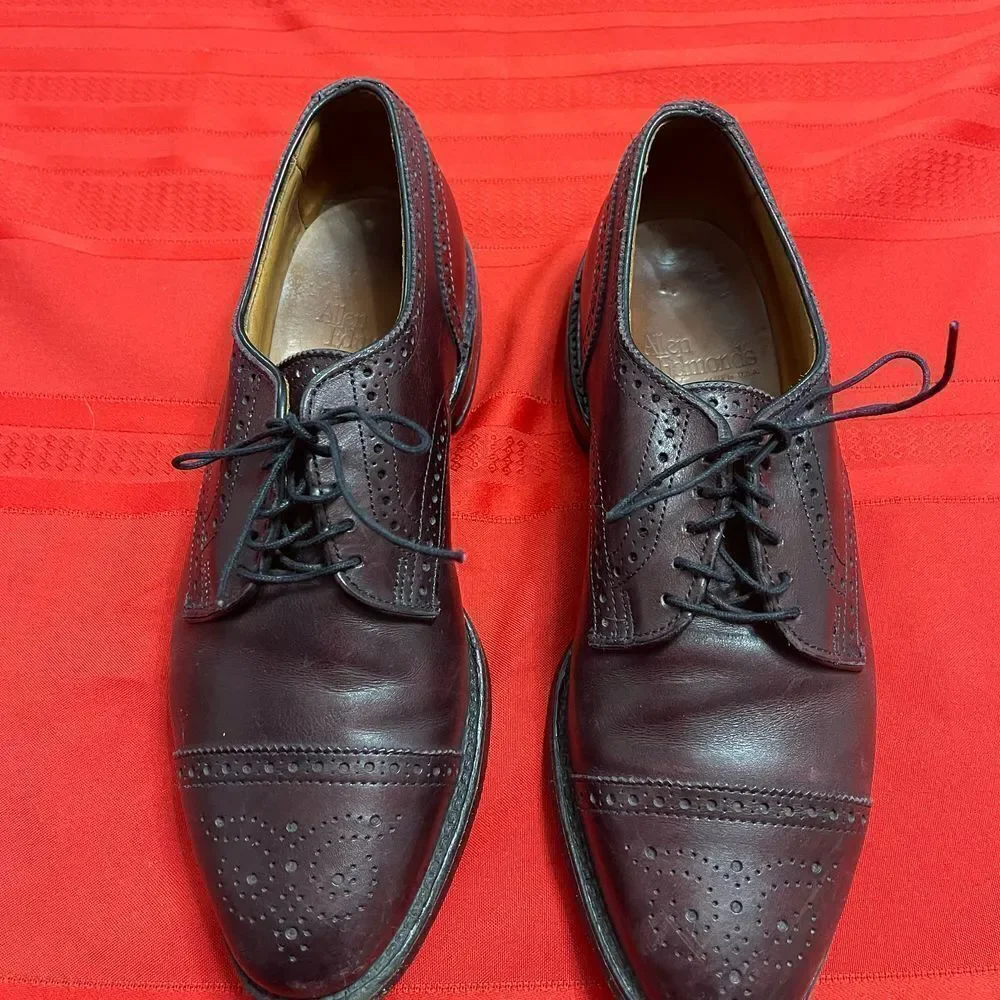 Allen Edmonds Sanford Brown Cap Toe Brown Oxford Shoes Size 8 D